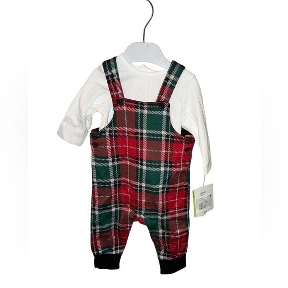 Little Me Boys Plaid Overalls NWT - Picture 1 of 2